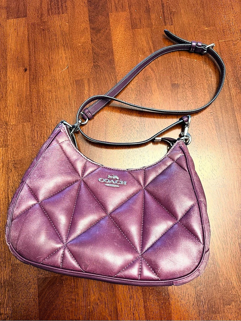 Coach Quilted Shoulder Bag in Purple